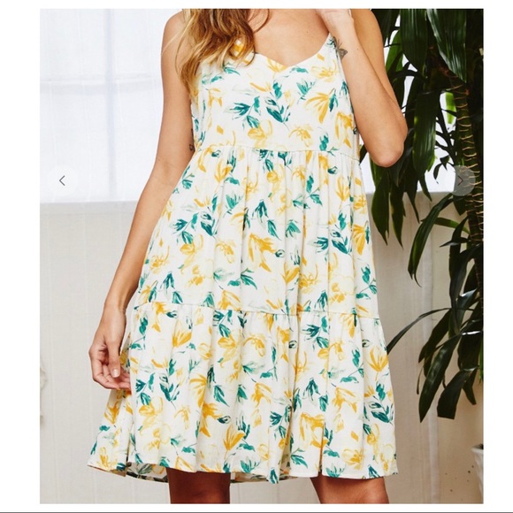 Summer is in the Air Sleeveless V neck Floral Tier Dress - Picture 2 of 5